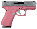 Glock PX4350204NBL G43X Slim Sub-Compact Frame 9mm Luger 10+1 3.41" Black GMB BBL, Silver Glitter Cerakote Steel Serr Slide, Pink Cerakote Polymer Frame w/Beavertail, Ambidextrous,Pistol