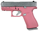 Glock PX4350204NBL G43X Slim Sub-Compact Frame 9mm Luger 10+1 3.41" Black GMB BBL, Silver Glitter Cerakote Steel Serr Slide, Pink Cerakote Polymer Frame w/Beavertail, Ambidextrous,Pistol