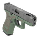 Glock UA195S204NCIRB G19 Gen5 MOS Compact 9mm Luger 15+1 4.02" Ported BBL, Black Cerakote Steel Optic Cut/Ported/Serr Slide, Black/Green Cerakote Polymer Frame w/Pic Rail, RMR Footprint, Ambidextrous,Pistol