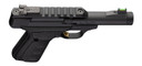 Browning 051610490 Buck Mark Micro SR 22 LR 10+1 4" Matte Black Threaded Bull Barrel, Serrated w/Picatinny Rail Slide, Matte Black Aluminum Frame, Black Overmolded UFX Grip