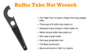 Outdoor Connection BTNW28197 Buffer Tube Wrench Black Steel M4/Car-15/Carbine Rubber Black Handle
