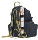 GPS Bags 1711BPBT Handgunner Backpack 1000D Nylon Black with Tan Accents Foam Cradle Holds 4 Medium Handgunst Mag Pocketst Pull-Out Rain Cover & Visual ID Storage System