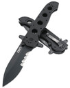 CRKT M2114SFG M21 14SFG 3.99 in Folding Spear Point Veff Serrated Black TiN 4116 Stainless Steel Blade/Black w/Dual Hilt Blade Guard G10 Handle Includes Pocket Clip, Knife