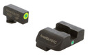 AmeriGlo GL301 i-Dot Sight Set for Glock Green Tritium LumiGreen Outline Front Sight-Green Tritium Rear Sight