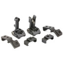 Griffin Armament M2 Sight Deploy Kit, Front/Rear Folding Sights, Fits Picatinny Rails, Matte Black Finish, Includes 12 O'Clock & 45 Degree Bases GAM2DK