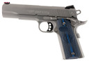 Colt Mfg O1073CCS Competition Government 38 Super 9+1 5 in Stainless National Match Barrel, Serrated Slide & Frame w/Beavertail, Checkered Blue G10 Grip, Pistol