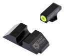 Night Fision GLK001014YGZ Tritium Sight Set Fixed U-Notch Black Rear/Yellow Ring Front/Black Frame, Compatible w/Glock 17/17MOS/19/19MOS/22/23/26/27/33/34/35/37/38/39/42/43/43X/45/47/48 Front Post/Rear Dovetail Mount