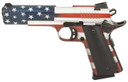 Citadel CIT45FSPUSA M1911 Government 45 ACP 8+1, 5 in Stainless Steel Barrel, American Flag Cerakote Serrated Steel Slide, Steel Frame w/Beavertail, Pistol