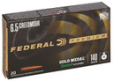 Federal GM65CRD1 Premium Gold Medal 6.5Creedmoor 140gr Sierra MatchKing BTHP 20 Per Box/10 Case Centerfire, Rifle Ammunition