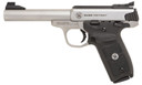Smith & Wesson 11536 SW22 Victory Target *MA Compliant Full Size Frame 22 LR 10+1, 5.50 in Silver Stainless Steel Barrel, Satin Stainless Steel Slide & Frame, Black Textured Grip, Manual Thumb Safety, Pistol