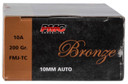 PMC 10A Bronze 10mmAuto 200gr Full Metal Jacket Truncated Cone 50 Per Box/20 Case Centerfire, Handgun Ammunition