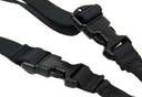TacFire SL002B One Point Sling 30 in-40 in L Adjustable Double Bungee Black Nylon Webbing for, Rifle