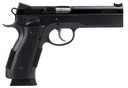 CZ-USA 91731 A01-LD Custom Full Size Frame 9mm Luger 19+1, 4.93 in Black Match Grade Bull Steel Barrel, Blued Serrated Steel Slide & Frame w/Beavertail, Black Checkered Grip, Pistol