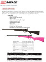 Savage Arms 13844 Rascal 22 LR Caliber with 1rd Capacity, 16.12 in Barrel, Matte Blued Metal Finish & Pink Synthetic Stock Left Hand (Youth), Rifle