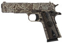 Iver Johnson Arms 1911A1COPPERHEAD 1911 A1 Copperhead 45 ACP 8+1 5 in Black Steel Barrel, Tan Snakeskin Hydrographic Serrated Steel Slide & Frame w/Beavertail, Black Snakeskin Diamondwood Grip, Pistol