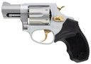 Taurus 2856029ULGLD 856 Ultra-Lite 38 Special Caliber with 2 in Barrel, 6rd Capacity Cylinder, Overall Matte Finish Stainless Steel, Gold Trigger/Hammer Frame & Finger Grooved Black Rubber Grip , Revolver