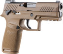 Sig Sauer 320CA9M18MS P320 M18 Carry Frame 9mm Luger 17+1/21+1, 3.90 in Black Carbon Steel Barrel, Coyote PVD Optic Cut/Serrated SS Slide & Frame w/Beavertail & Picatinny Rail, Coyote Polymer Grip, 3, Magazines, Optic Plate, Pistol