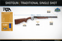 Rock Island TK113 Traditional Single Shot 12 Gauge with 20 in Black Parkerized Barrel, 3 in Chamber, 1rd Capacity, Silver Anodized Metal Finish & Woodgrain Synthetic Stock Right Hand (Full Size), Shotgun