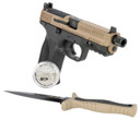 Smith & Wesson 13450 M&P M2.0 OR Spec Series Kit Full Size 9mm Luger 17+1 4.60 in Black Armornite Steel Threaded Barrel, FDE Optic Ready/Serrated Stainless Steel Slide, Matte Black Polymer Frame w/Picatinny Rail, Crimson Trace 1500 Red Dot, Pistol
