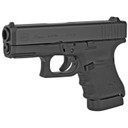 Glock 30 Gen4, Striker Fired, Semi-automatic, Polymer Frame Pistol, Sub-Compact, 45 ACP, 3.78 in Barrel, Matte Finish, Black, Fixed Sights, 10 Rounds, 2 Magazines, Right Hand G304AUT