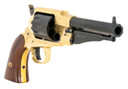 Pietta PF58BRE44512 1858 Sheriff 44 Cal 5.50 in 6rd Brass Frame Engraved Brass Frame, Blued Engraved Cylinder, Blued Engraved Steel, Barrel Walnut Grip Black Powder, Handgun