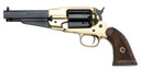 Pietta PF58BR44512 1858 Remington Brass Sheriff 44 Cal 6rd 5.50 in Blued Octagonal Steel Barrel & Cylinder, Brass Frame, Checkered Walnut Grip Black Powder, Handgun