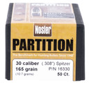 Nosler 16330 Partition 30Cal 165gr Spitzer 50/Box, Reloating Bullets