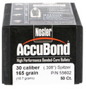 Nosler 55602 AccuBond 30Cal 165gr Spitzer Point 50/Box, Reloating Bullets
