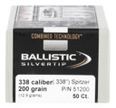 Nosler 51200 Ballistic Silvertip 338Cal 200gr Spitzer Point 50/Box, Reloating Bullets