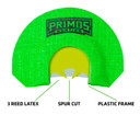 Primos PS1265 The Veronica Diaphragm Call Triple Reed Turkey Hen Sounds Green Plastic Spur Cut