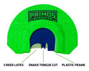 Primos PS1266 The Blair Diaphragm Call Turkey Hen Sounds Attracts Turkey Green Plastic