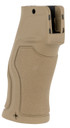 FAB Defense FXGRADUSFBVT Gradus Ergonomic Beavertail, Pistol Grip for AR-15/ AR-10/ M16/ M4 Rubberized FDE Overmold Polymer Core