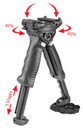 FAB Defense FXTPODG2B T-Pod G2 Rotating Tactical Foregrip & Bipod 5 Position Adjustable