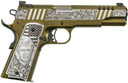 Auto-Ordnance 1911TCAC12N 1911 Trump inRally Cry in 45 ACP 5 in 7+1 Engraved Stainless Steel Slide/Frame with Black Cerakote & Gold Flakes Engraved Aluminum Grips Night Sights