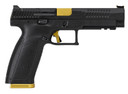 CZ-USA 95180 P-10 F Competition-Ready 9mm Luger 19+1 5 in Cold Hammer Forged Barrel, Black with Gold Accent Inside Railed/Optic Cut Slide, Black Polymer Frame Serrated Trigger Guard, Black Polymer Grips, Pistol