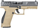 Walther Arms 2858380 PDP 9mm Luger 18+1 4.50 in Black Polygonal, Rifled Barrel, Black Optic Ready/Serrated Slide, Tan Polymer Frame w/Picatinny Rail, Black Performance Duty Texture Grips, Pistol