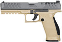Walther Arms 2858410 PDP Full Size 9mm Luger 18+1 5 in Black Polygonal, Rifled Barrel, Black Optic Ready/Serrated Slide, Tan Polymer Frame w/Picatinny Rail, Black Performance Duty Texture Grips, Pistol
