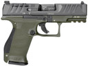 Walther Arms 2858428 PDP Compact 9mm Luger 15+1 4 in Black Polygonal, Rifled Barrel, Black Optic Ready/Serrated Slide, Green Polymer Frame w/Picatinny Rail, Black Performance Duty Texture Grips, Pistol