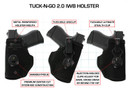 Galco TUC164B Tuck-N-Go 2.0 IWB Black Leather UniClip/Stealth Clip Fits S&W J Frame 3 in, Holster