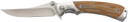 Browning 3220330 Wicked Wing 3.50 in Folding Trailing Point Plain Satin 7Cr17MoV SS Blade Amber/Satin G10/SS Handle Includes Pocket Clip, Knife