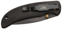Browning 3220340 Prism 3 EDC Folding 2.38 in Plain Black Oxide 7Cr17MoV SS Blade, Black w/Brass Accents & Logo Anodized Aluminum Handle, Includes Pocket Clip, Knife