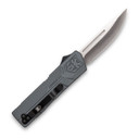 CobraTec Knives GYCTLWDNS Lightweight 3.25 in OTF Drop Point Plain D2 Steel Blade/Gray Aluminum Handle Includes Pocket Clip, Knife