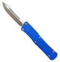 CobraTec Knives MKBLUMDNS Mini Mamba 2.25 in OTF Drop Point Plain D2 Steel Blade/Blue Aluminum Handle Includes Pocket Clip