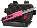 CobraTec Knives SPKCTK1SDNS CTK-1 Small 2.75 in OTF Drop Point Plain D2 Steel Blade/Pink Aluminum Handle Features Glass Breaker Includes Pocket Clip, Knife