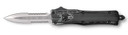 CobraTec Knives SSWCTK1SDAG2SS CTK-1 2.75 in OTF Part Serrated D2 Steel Blade/Stonewashed Aluminum Handle Features Glass Breaker Includes Pocket Clip, Knife