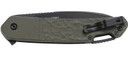 CRKT K542GKP Bona Fide 3.52 in Folding Modified Drop Point Plain Black PVD 4116 Stainless Steel Blade/OD Green Aluminum Handle Includes Pocket Clip, Knife