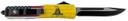 Templar MDTOM331 Dont Tread on Me Gen II Slim 3.50 in OTF Drop Point Plain Black Oxide Stonewashed 440C SS Blade/ 5.05 in Yellow w/Flag & inDont Tread On Me in Aluminum Handle Features Glass Breaker Includes Pocket Clip/Sheath, Knife