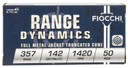 Fiocchi 357F Range Dynamics 357Mag 142gr Full Metal Jacket Truncated Cone 50 Per Box/20 Case Centerfire, Handgun Ammunition
