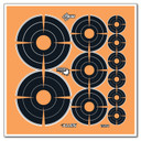 EZ-Aim 15254 Adhesive Target Splash Self-Adhesive Paper 1 in/2 in/3 in Bullseye Black/Orange 12 PK