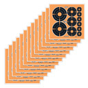 EZ-Aim 15254 Adhesive Target Splash Self-Adhesive Paper 1 in/2 in/3 in Bullseye Black/Orange 12 PK